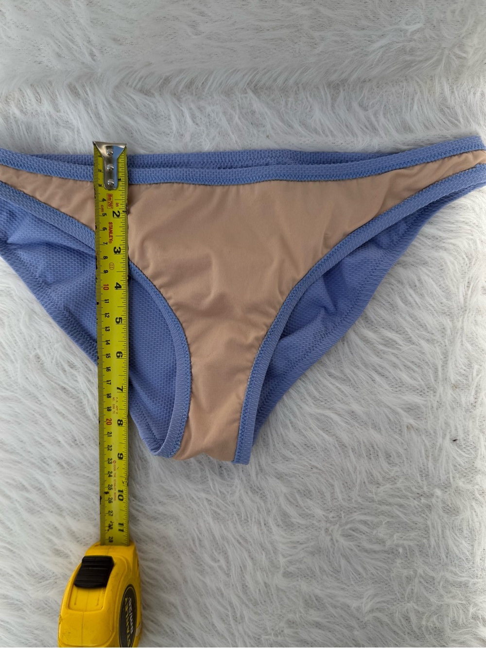 NWT 👙 set JCrew Powder Blue Textured Bandeau underwire 32D top medium bottom - Picture 9 of 16